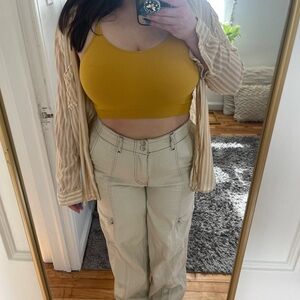 RSQ Cream Wide Leg Pants